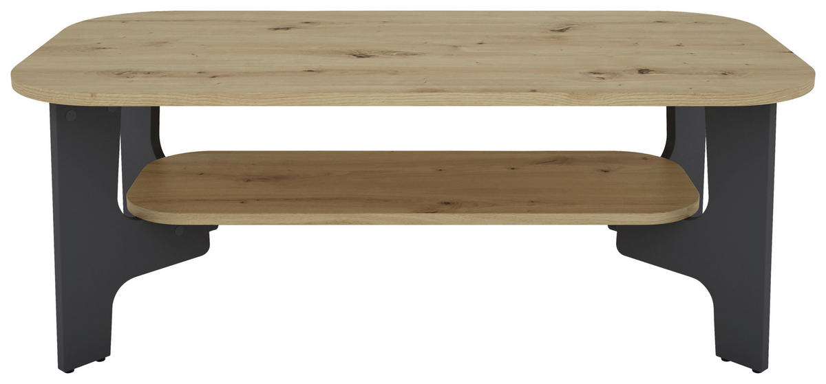 Couchtisch JONNY Eiche Nachbildung anthrazit B/H/T: ca. 110x42,5x55 cm JONNY - Eiche/anthrazit (110,00/42,50/55,00cm) - byLIVING