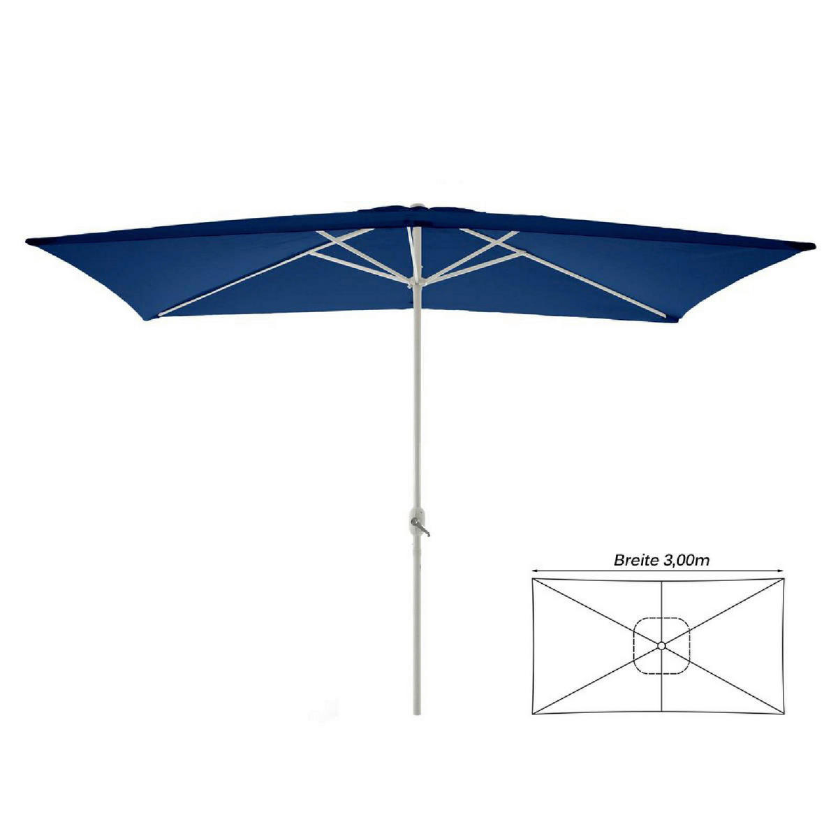 VCM Sonnenschirm blau Polyester-Mischgewebe B/H/L: ca. 200x235x300 cm Sonnenschirm - blau (300,00/200,00/235,00cm) - VCM