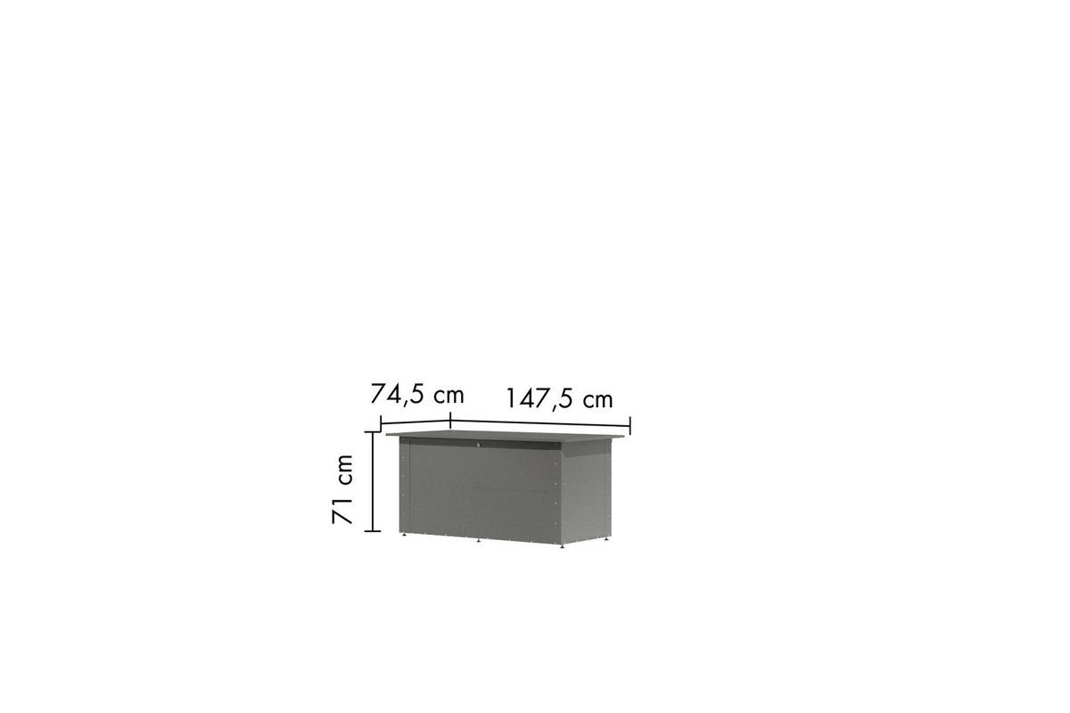 Karibu Metallbox Kailua 1 grau Metall B/H/T: ca. 134x71x62 cm Kailua 1 - grau (134,00/71,00/62,00cm) - Karibu
