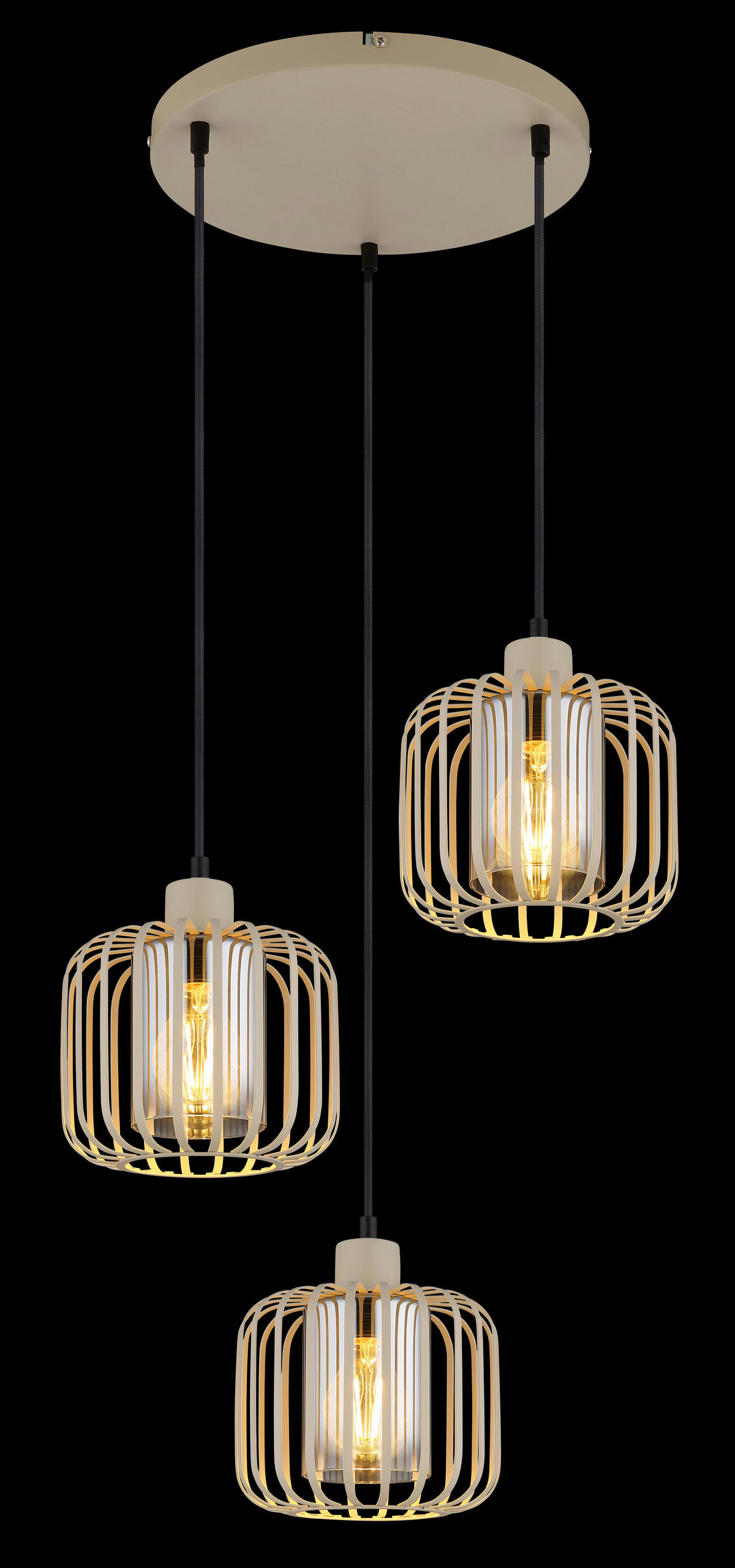 GLOBO Pendelleuchte Metall H/D: ca. 120x44 cm E27 3 Brennstellen Alfred - (44,00/120,00cm) - GLOBO