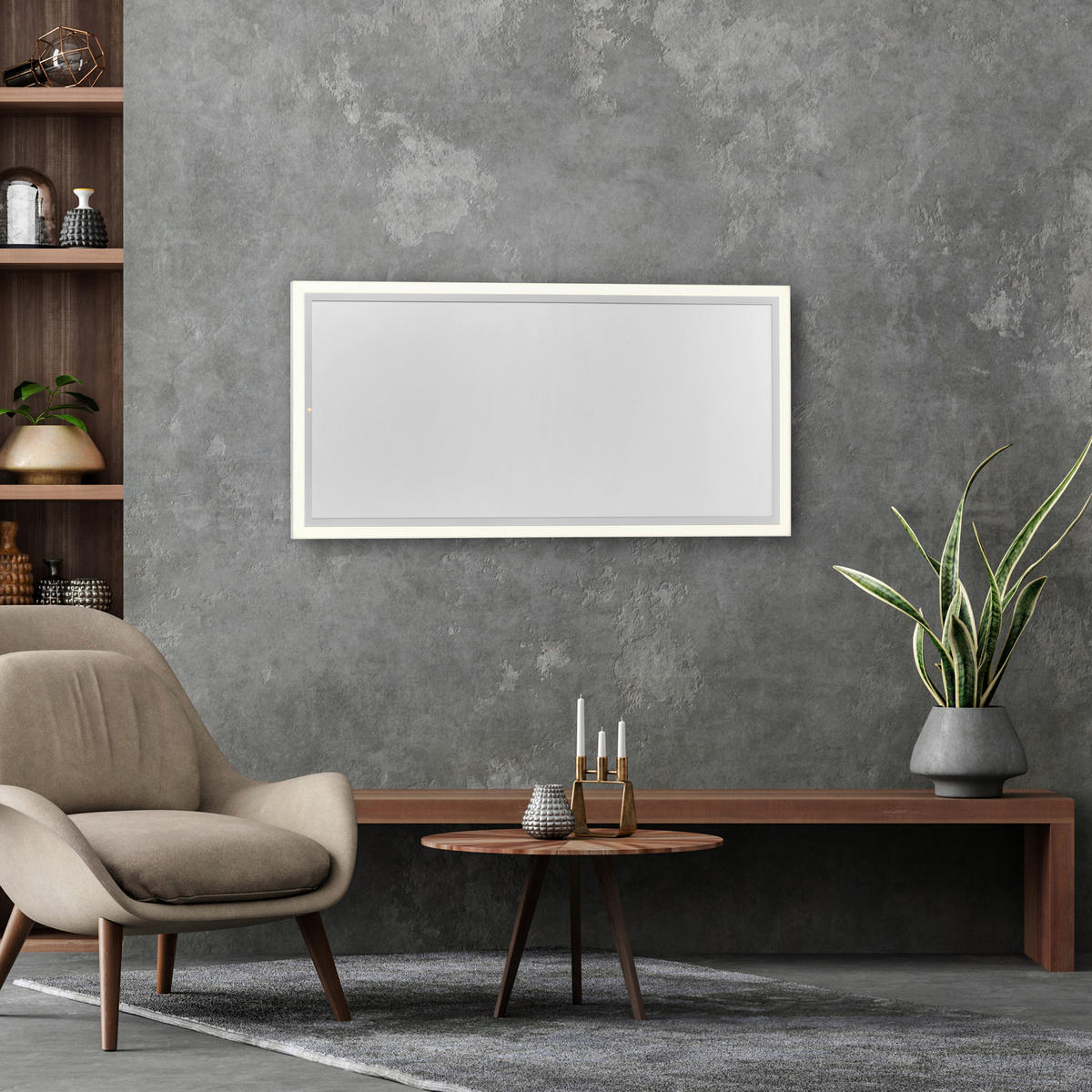 Just Light LED-Deckenleuchte mit Heizfunktion BEROA 18069-16 weiß Kunststoff Metall B/H/T: ca. 60x6,8x120 cm 1 Brennstellen BEROA - weiß (60,00/6,80/120,00cm) - Just Light