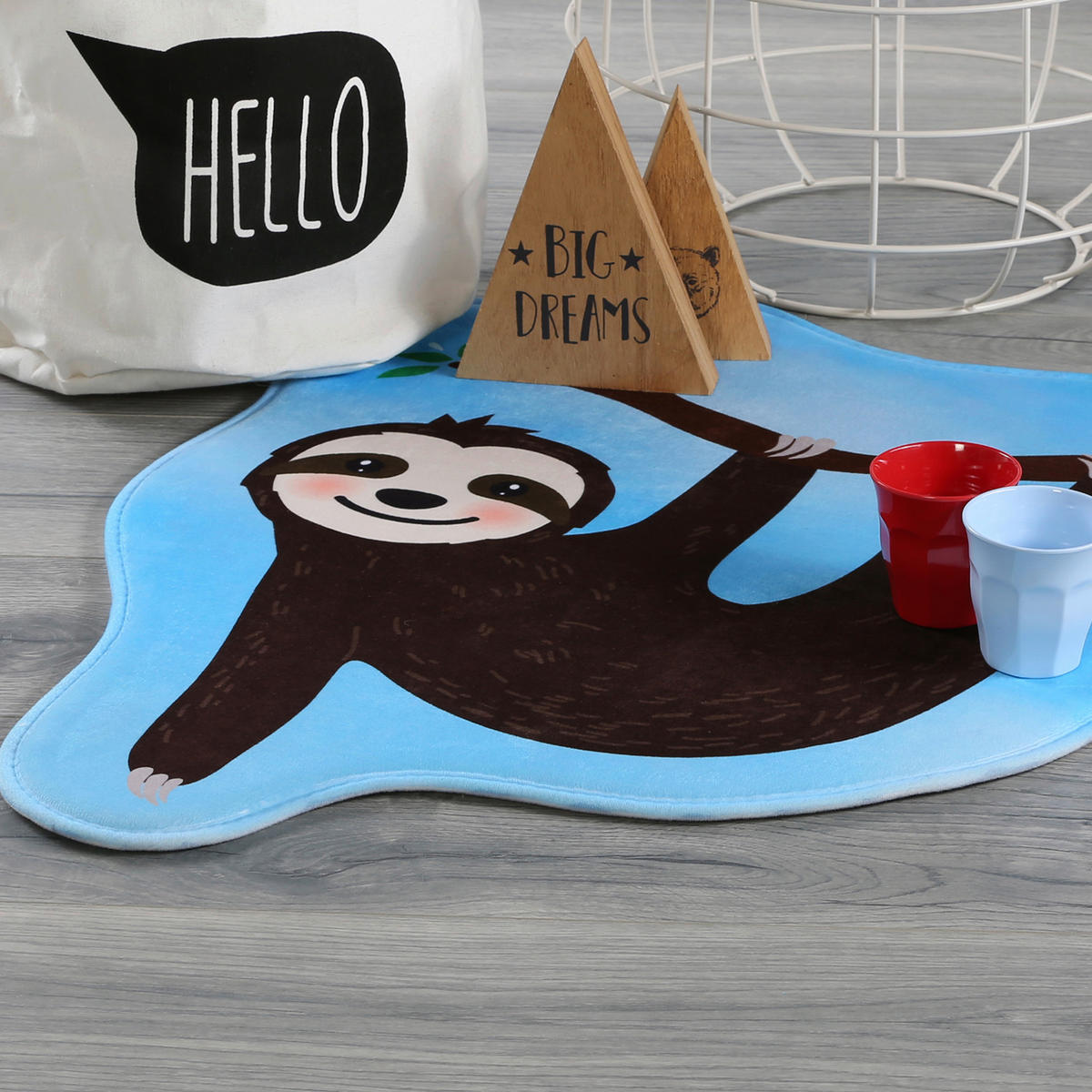 Obsession Teppich My Ibo Kids braun B/L: ca. 60x75 cm My Ibo Kids - braun/blau (60,00/75,00cm) - Obsession