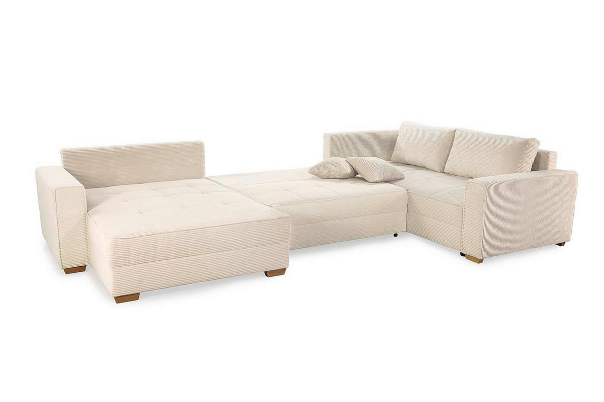 Wohnlandschaft beige Microfaser B/H/T: ca. 379x86x227 cm Brixen_Wohnlandschaft - beige (379,00/86,00/227,00cm)