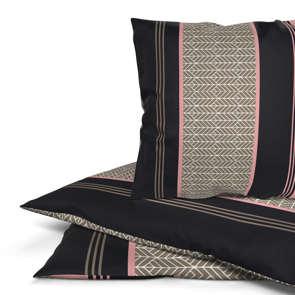 Microfaser Bettwäsche Bettwäsche_Microfaser Zopf - rosé/grau (135,00/200,00cm)