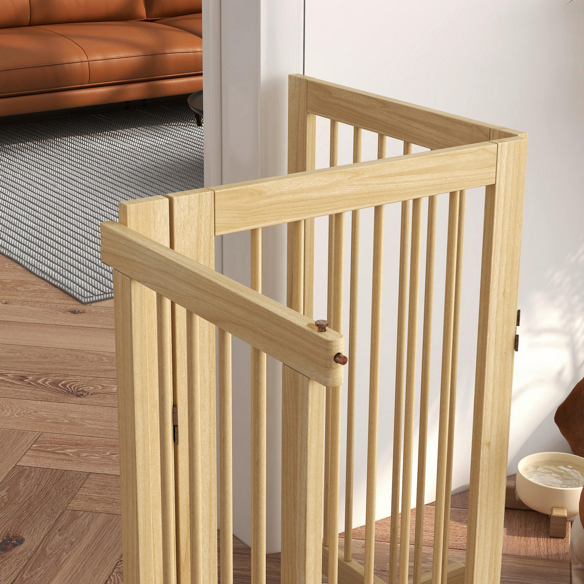 PawHut Schutzgitter natur Kiefer B/H/L: ca. 36x91x220 cm Schutzgitter - natur (220,00/36,00/91,00cm) - PawHut