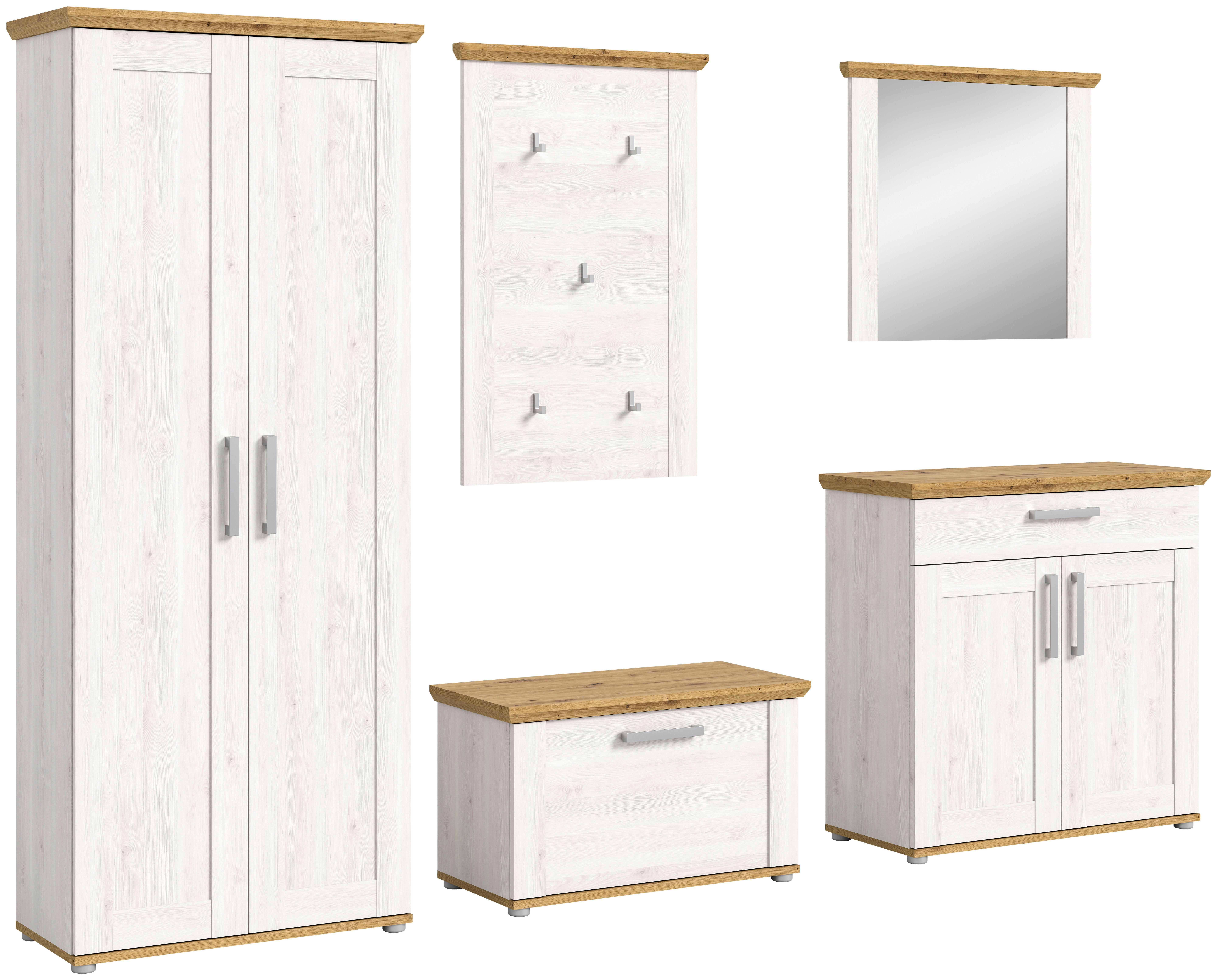 Garderobe Verona Sibiu Lärche Nachbildung Eiche Artisan Nachbildung B/H/T: ca. 276x194x37 cm Verona - Eiche (276,00/194,00/37,00cm) - xonox.home