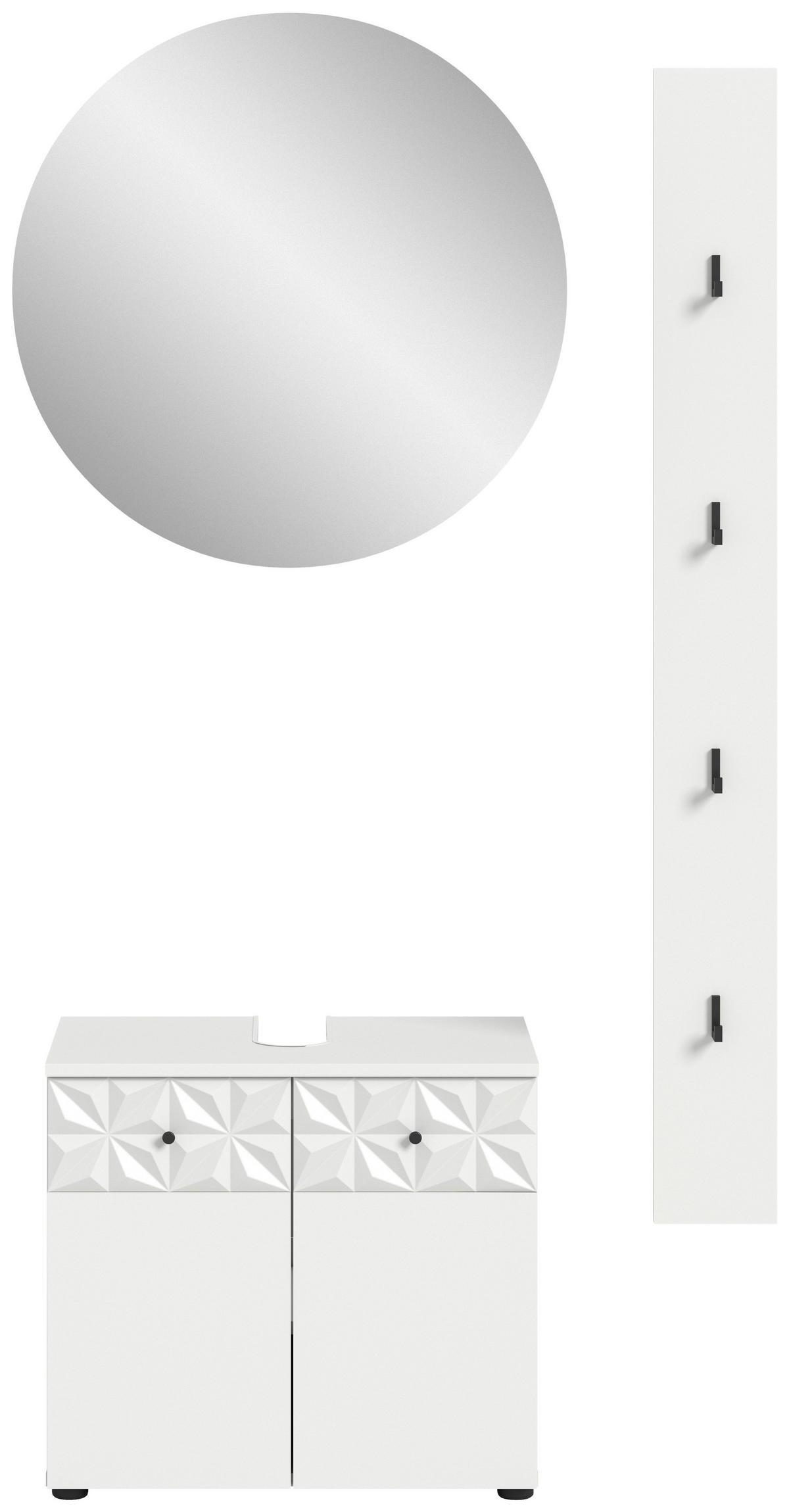 Badezimmer-Set Prisma weiß B/H/T: ca. 60x187x37 cm Prisma - weiß (60,00/187,00/37,00cm) - xonox.home