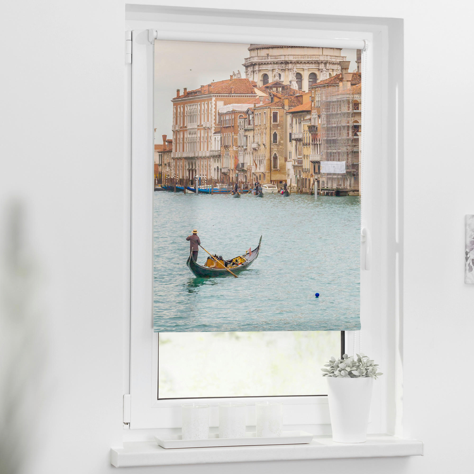 LICHTBLICK Verdunkelungsrollo Venedig Canal Grande blau B/L: ca. 80x150 cm Venedig Canal Grande - blau (80,00/150,00cm) - LICHTBLICK