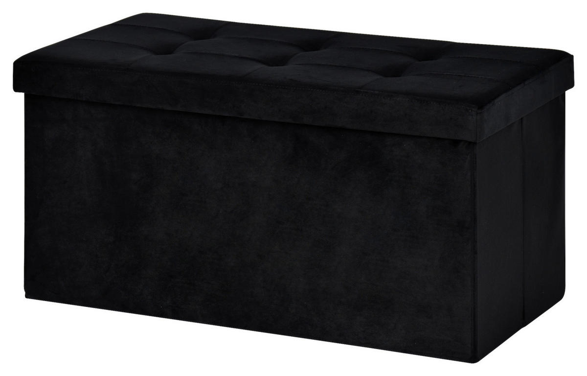 POCOline Sitzbank schwarz B/H/L: ca. 38x38x76 cm Sitzbank_Samt - schwarz (76,00/38,00/38,00cm) - POCOline
