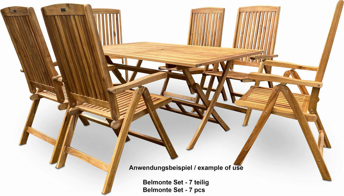 Grasekamp Klapptisch Belmonte natur Akazie B/H/L: ca. 90x73x160 cm Belmonte - natur (160,00/90,00/73,00cm) - Grasekamp