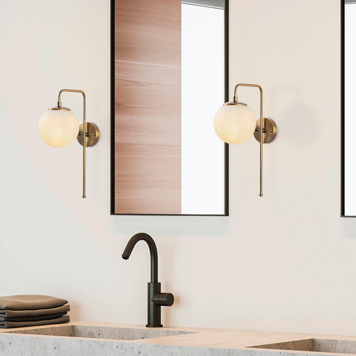 Opviq Wandleuchte Viran bronze Metall Glas B/H/T/L/D: ca. 28x43x28x15x15 cm E14 1 Brennstellen Viran - bronze (15,00/28,00/43,00cm) - Opviq