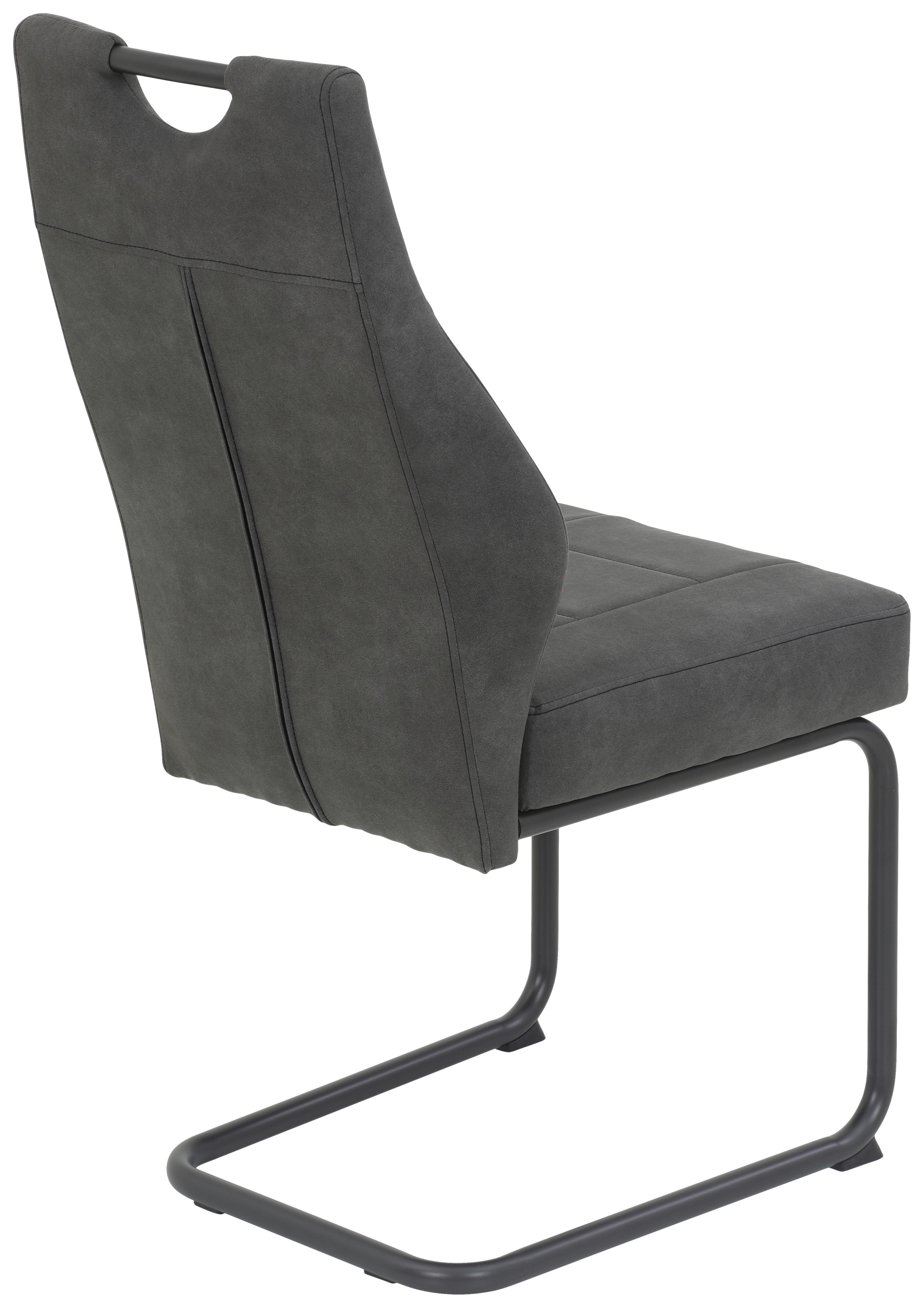 Schwingstuhl Linda II, 2er-Set anthrazit Metall Microfaser B/H/T: ca. 44x97x65 cm Linda II, 2er-Set - anthrazit (44,00/97,00/65,00cm) - Hela