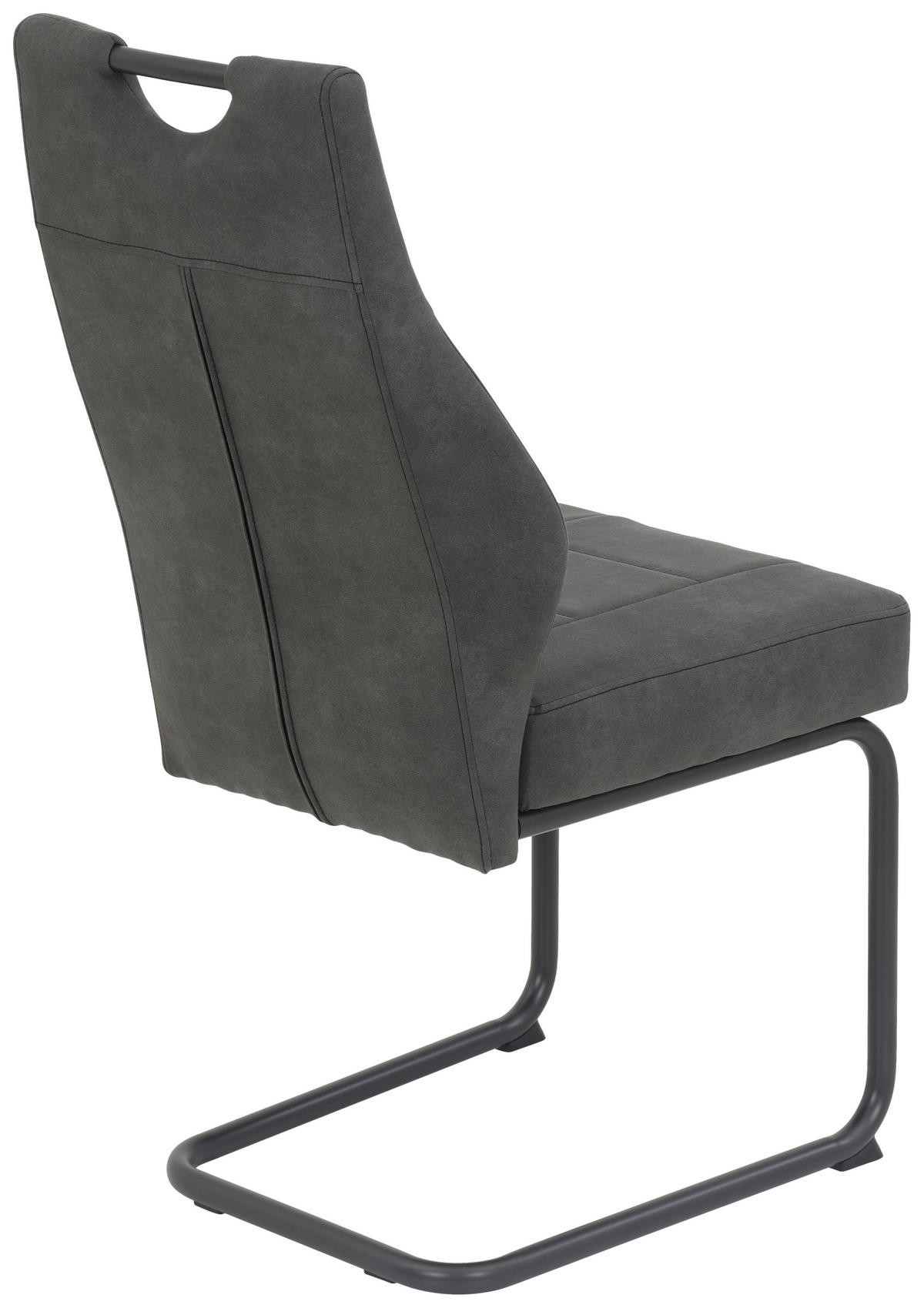 Schwingstuhl Linda II, 2er-Set anthrazit Metall Microfaser B/H/T: ca. 44x97x65 cm Linda II, 2er-Set - anthrazit (44,00/97,00/65,00cm) - Hela