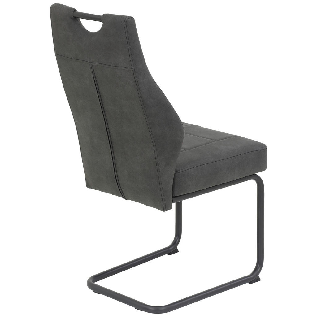 Thumbnail - Schwingstuhl Linda II, 2er-Set anthrazit Metall Microfaser B/H/T: ca. 44x97x65 cm