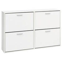 Schuhschrank weiß weiß B/H/T: ca. 120x81x24 cm Schuhschrank - weiß (120,00/81,00/24,00cm) - Wohnling