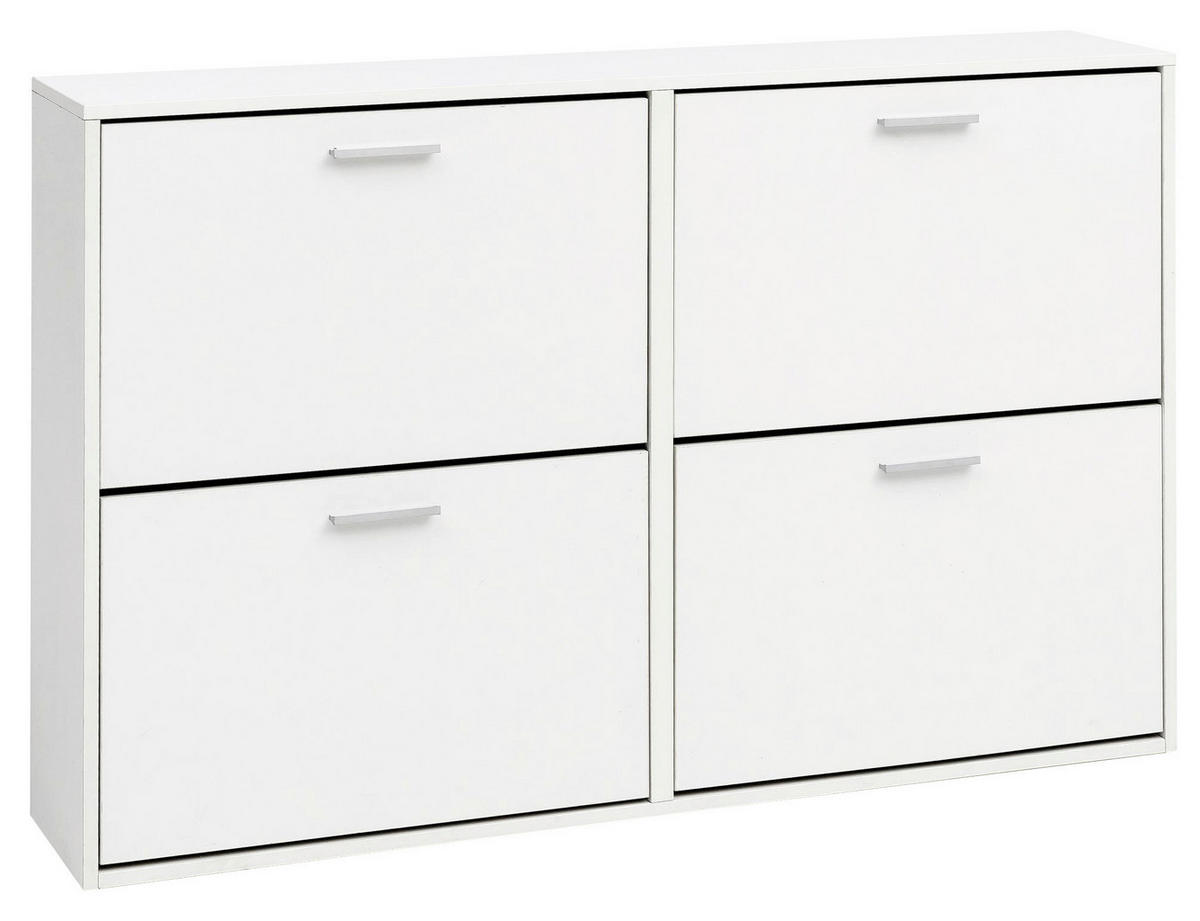 Schuhschrank weiß weiß B/H/T: ca. 120x81x24 cm Schuhschrank - weiß (120,00/81,00/24,00cm) - Wohnling