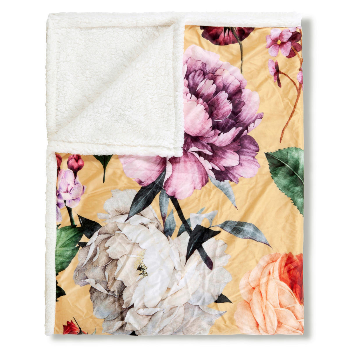 Wohndecke Fiori Polysamt Fiori - ocker (130,00/160,00cm) - Descanso