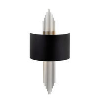 Opviq Wandleuchte schwarz silber Metall B/H/L: ca. 10x22x75 cm E27 1 Brennstellen Wandleuchte_618-A - schwarz/silber (75,00/10,00/22,00cm) - Opviq