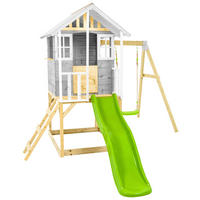 Zwerkules Spielhaus Valli weiß B/H/L: ca. 280x224x352 cm Valli - weiß/grau (352,00/280,00/224,00cm) - Zwerkules