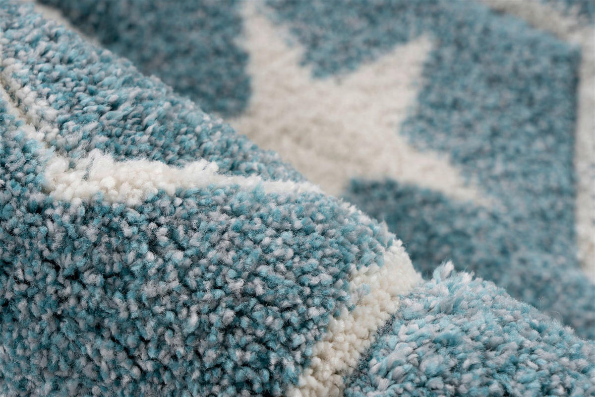 Kayoom Kurzflorteppich Australia - Tamworth blau B/H/L: ca. 80x1,6x150 cm Australia - Tamworth - blau (150,00/80,00/1,60cm) - Kayoom