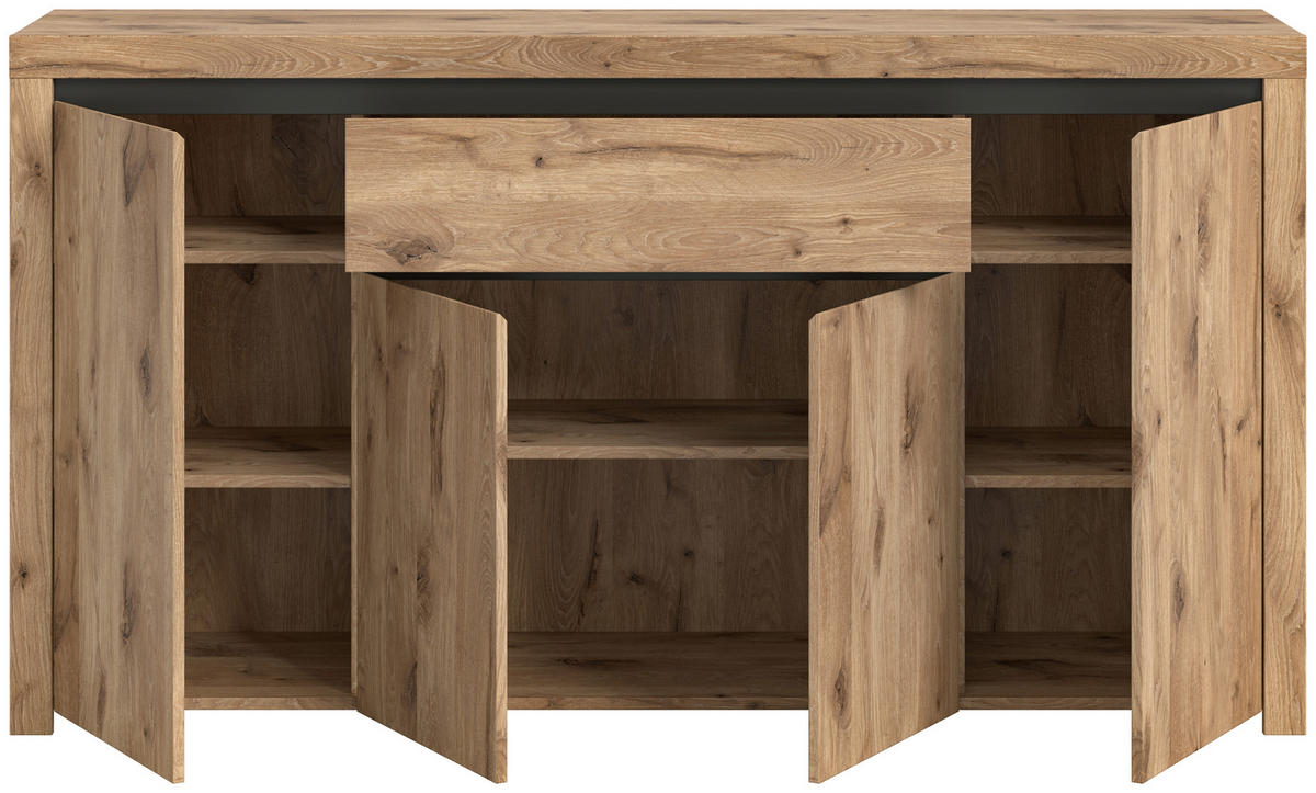 Sideboard Woody Nox Oak Nachbildung anthrazit B/H/T: ca. 171x91x40 cm Woody - anthrazit (171,00/91,00/40,00cm)