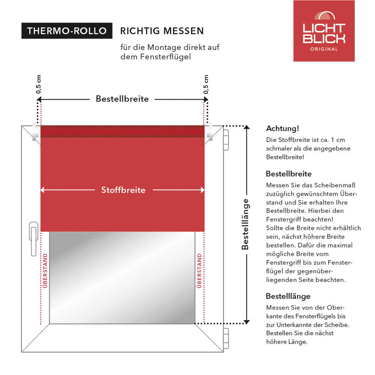 Thermo Klebe-/Klemmrollo Verdunklungsqualität weiß B/L: ca. 45x150 cm Rollo_Thermo_VD_Klemmfix - weiß (45,00/150,00cm) - LICHTBLICK