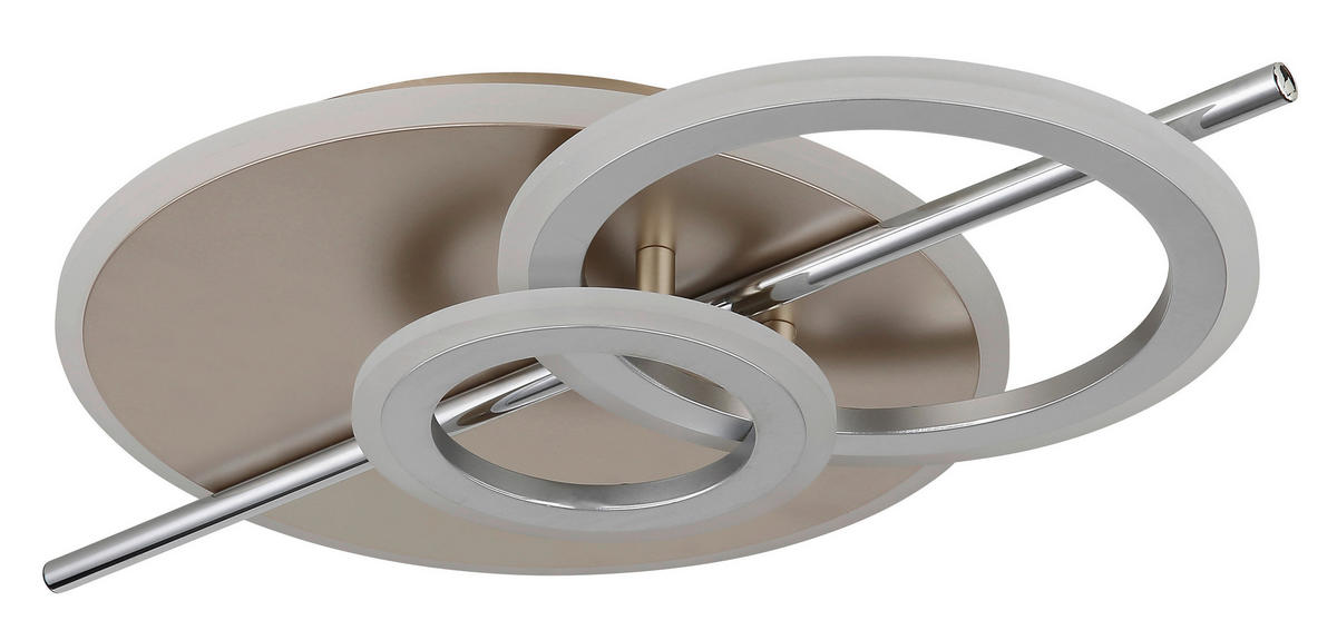 GLOBO LED-Deckenleuchte Opal champagner Metall B/H/L: ca. 32x8,5x55 cm 1 Brennstellen NORRIS - champagner/Opal (55,00/32,00/8,50cm) - GLOBO