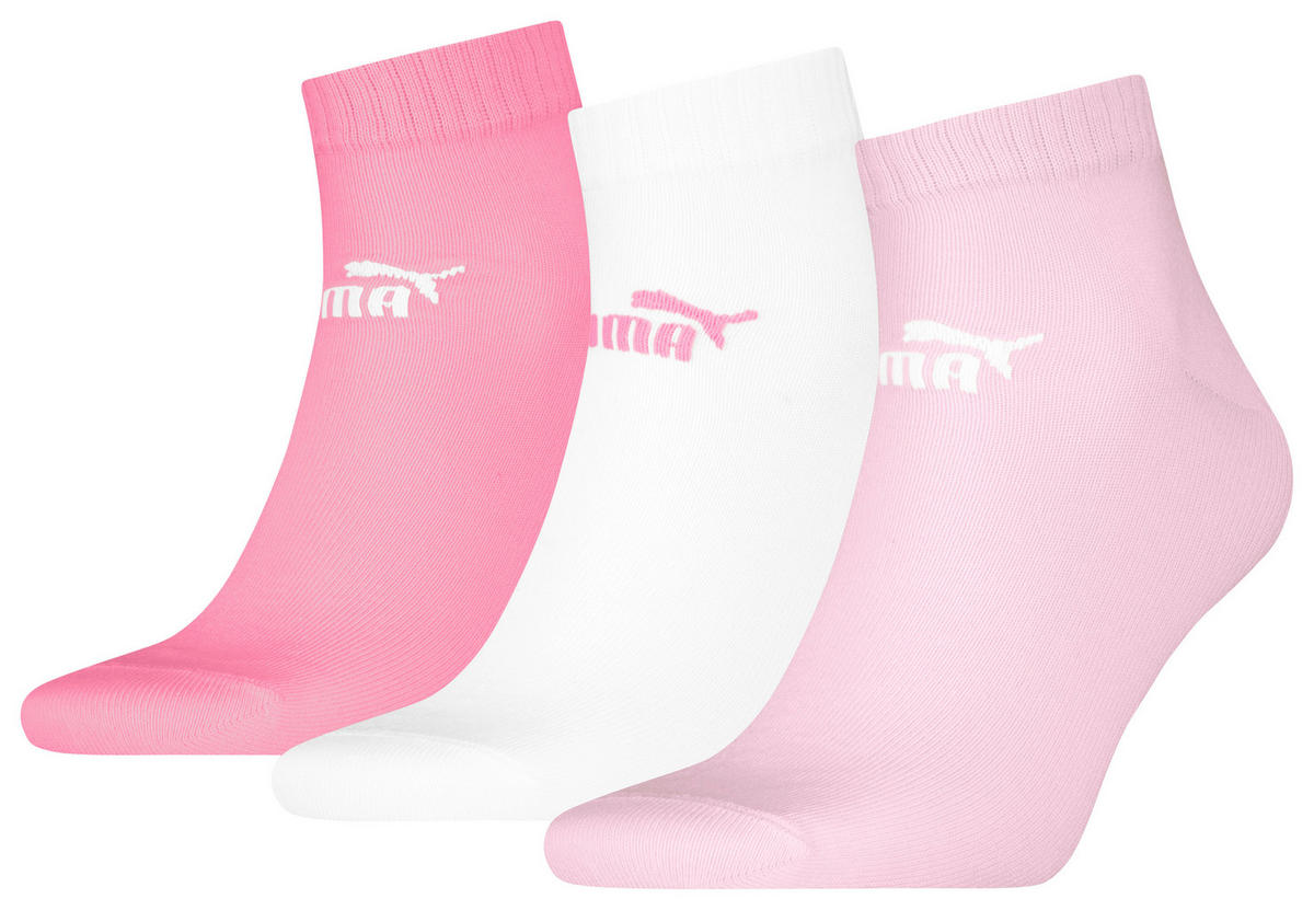 Puma Damen & Herren-Socken Puma pink 3 Packstücke Größe 35-38 Puma - pink/weiß - Puma