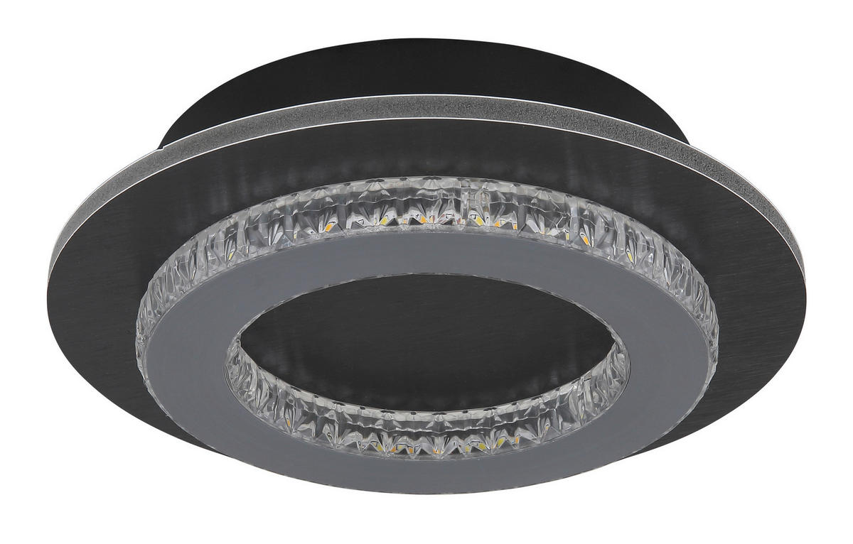 GLOBO LED-Deckenleuchte anthrazit mattschwarz hellgrau Kunststoff Metall H/D: ca. 5,5x20 cm 1 Brennstellen JAYDEN - hellgrau/mattschwarz (20,00/5,50cm) - GLOBO