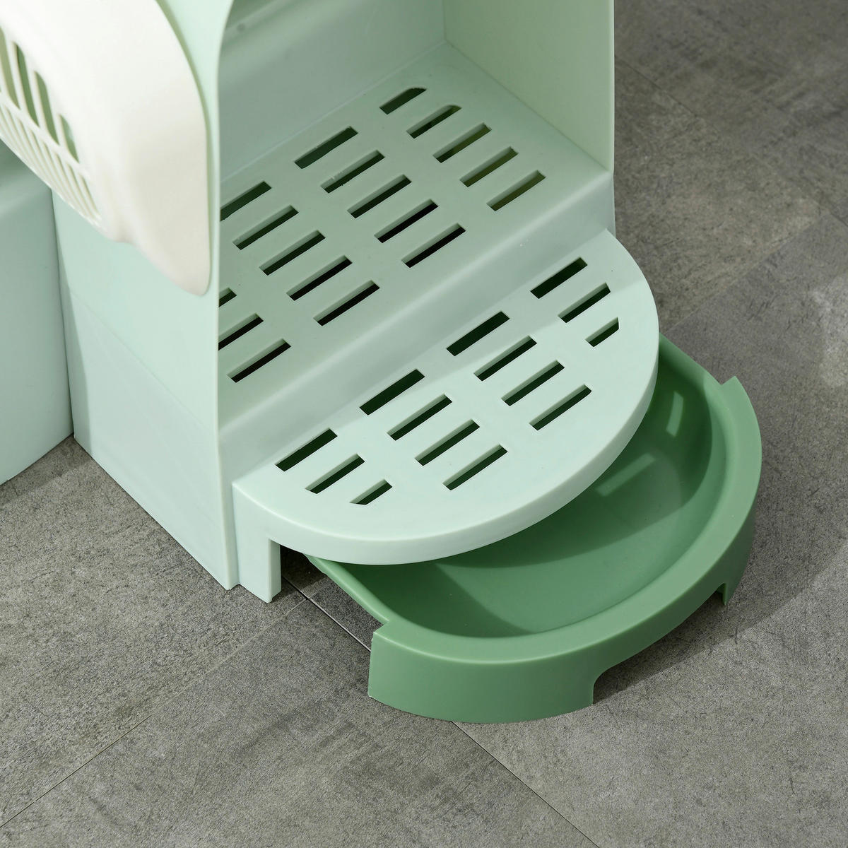 PawHut Katzen-Zubehör grün Edelstahl B/H/L: ca. 60x52x42 cm Katzentoilette - grün (42,00/60,00/52,00cm) - PawHut