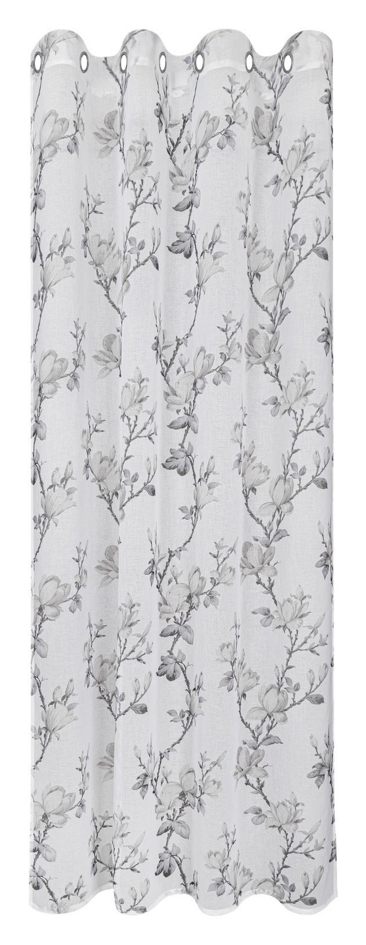 Ösenschal Blume weiß B/L: ca. 140x245 cm Blume - weiß/taupe (140,00/245,00cm) - Happy Home