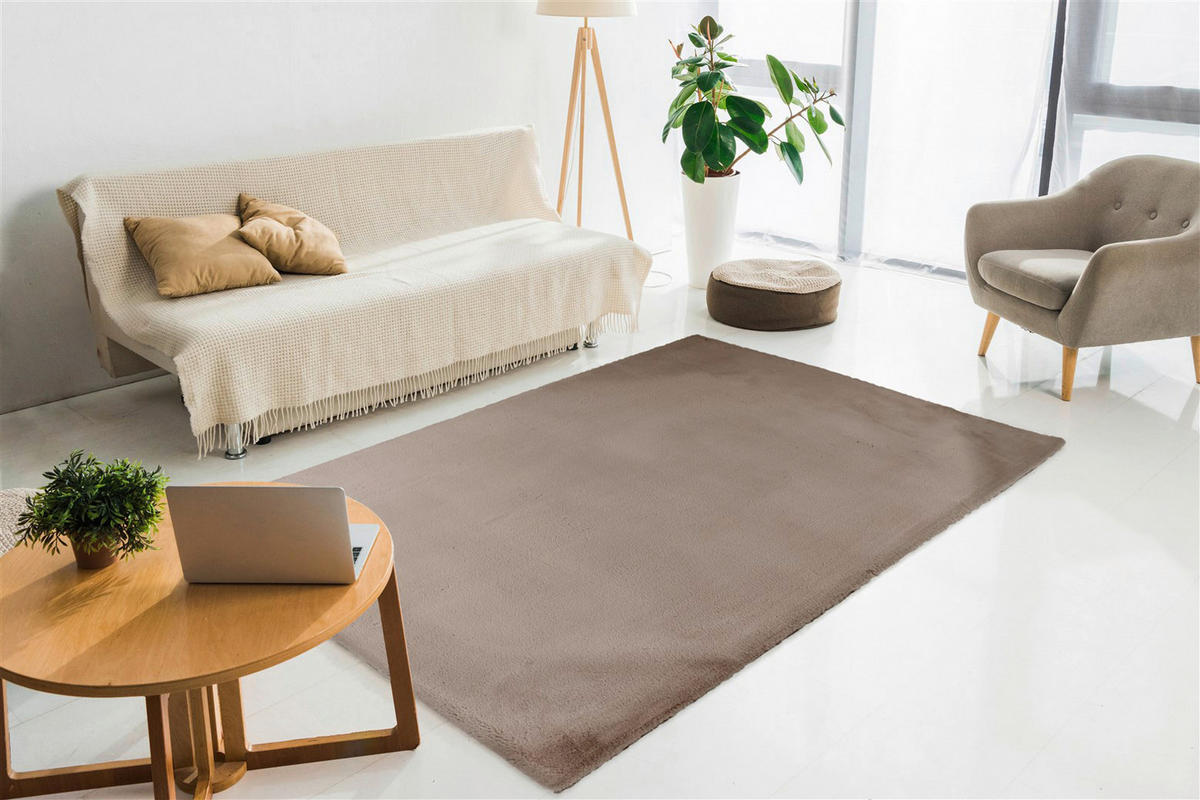 Padiro Hochflorteppich Rabbit Light 525 taupe B/H/L: ca. 80x3,6x150 cm Rabbit Light 525 - taupe (150,00/80,00/3,60cm) - Padiro