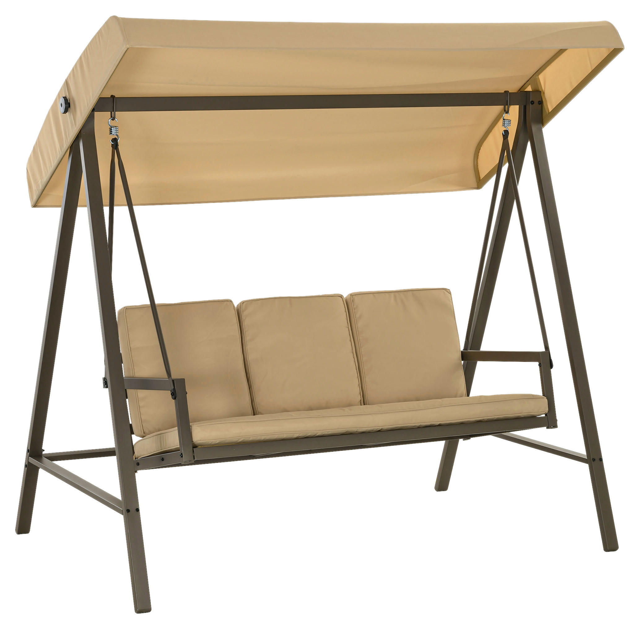 Outsunny Hollywoodschaukel beige Edelstahl B/H/L: ca. 125x200x175 cm günstig online kaufen