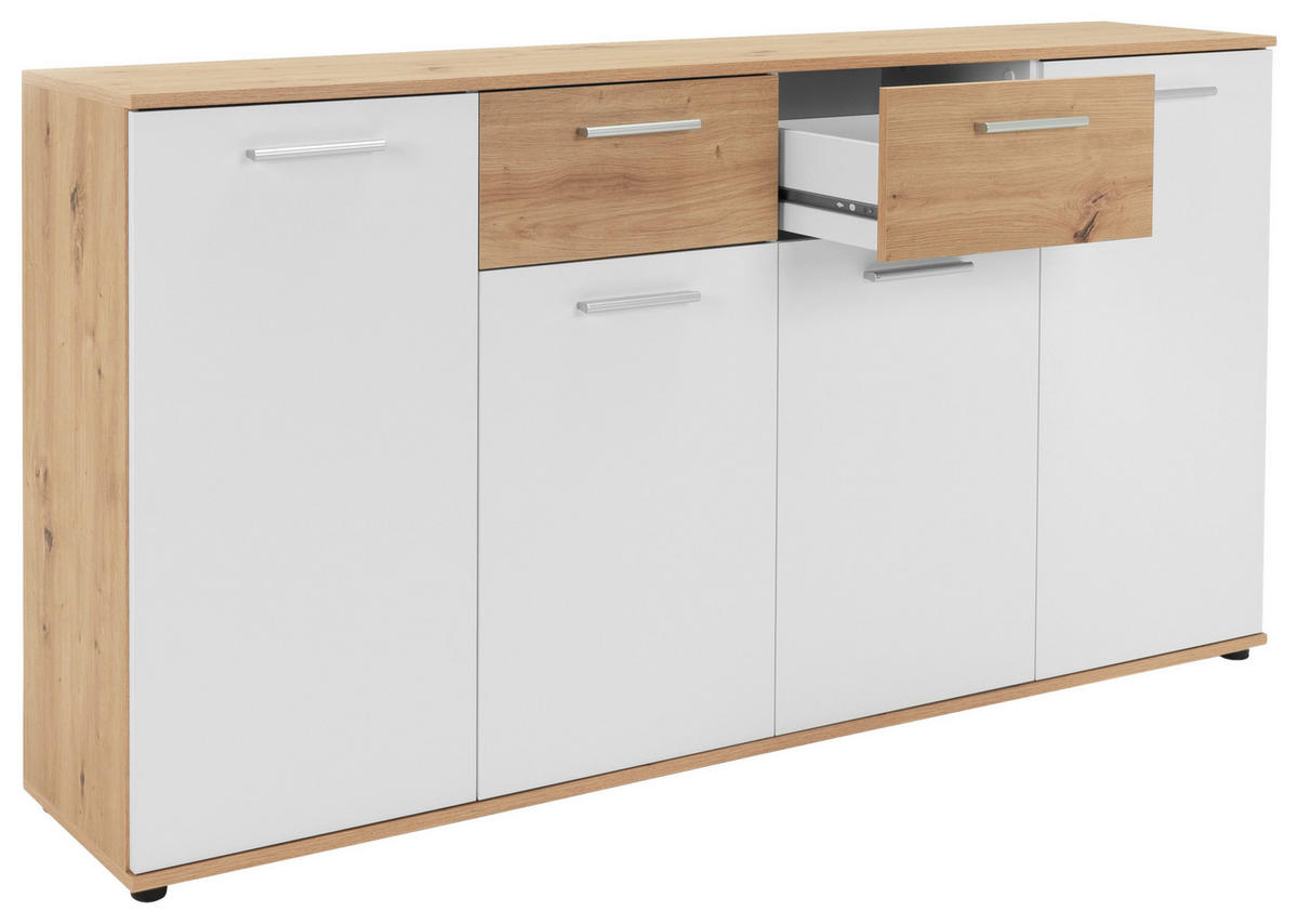 Kommode Jacky 3 B/H/T: ca. 160x85x35 cm Jacky 3 - Eiche/weiß (160,00/85,00/35,00cm)