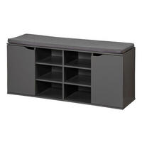 Kesper Schuhregal grau Spanplatte B/H/T: ca. 103x48x30,5 cm Schuhregal_mit_Sitzkissen - grau (103,00/48,00/30,50cm) - Kesper
