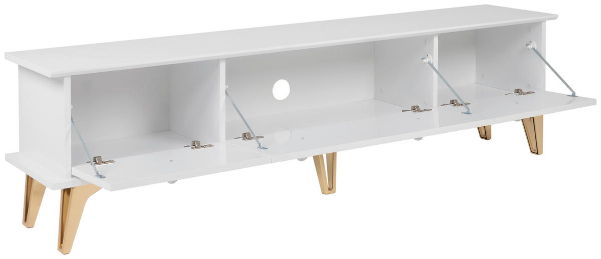 TV-Lowboard Istanbul weiß glänzend B/H/T: ca. 180x48x35 cm Istanbul - gold/weiß (180,00/48,00/35,00cm)