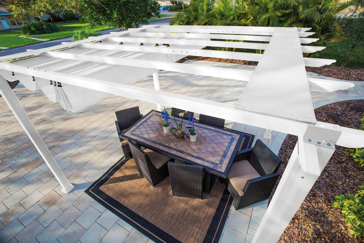 Paragon Outdoor Pavillon Florida weiß Metall B/H/L: ca. 350x235x350 cm Florida - weiß (350,00/350,00/235,00cm) - Paragon Outdoor