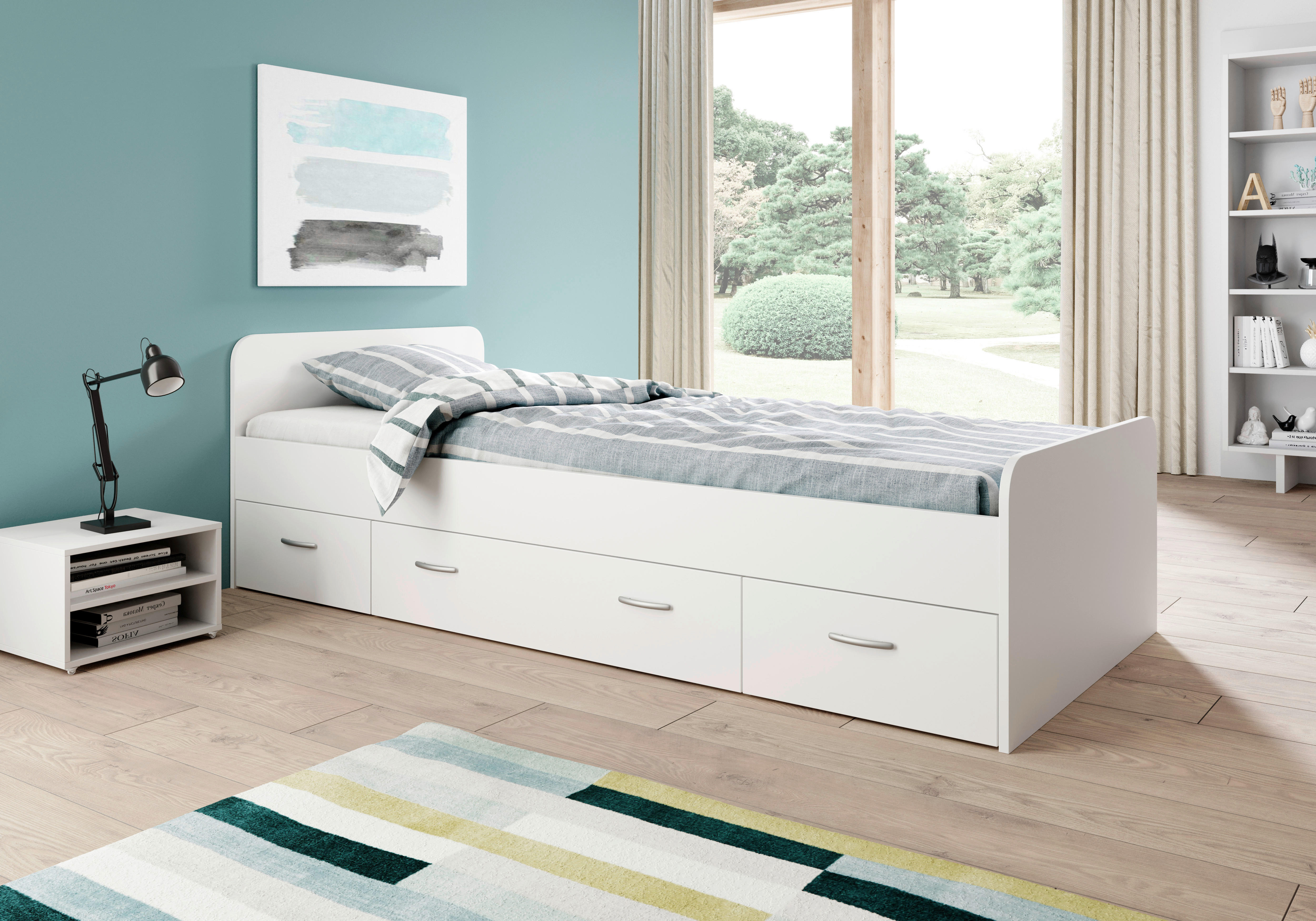 Jugendbett weiß Liegefläche B/L: ca. 90x200 cm Boro_Jugendbett - weiß (90,00/200,00cm)