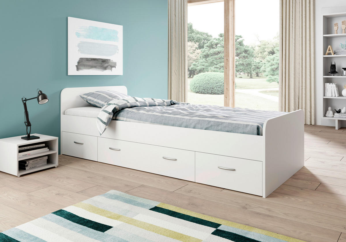 Jugendbett weiß Liegefläche B/L: ca. 90x200 cm Boro_Jugendbett - weiß (90,00/200,00cm)