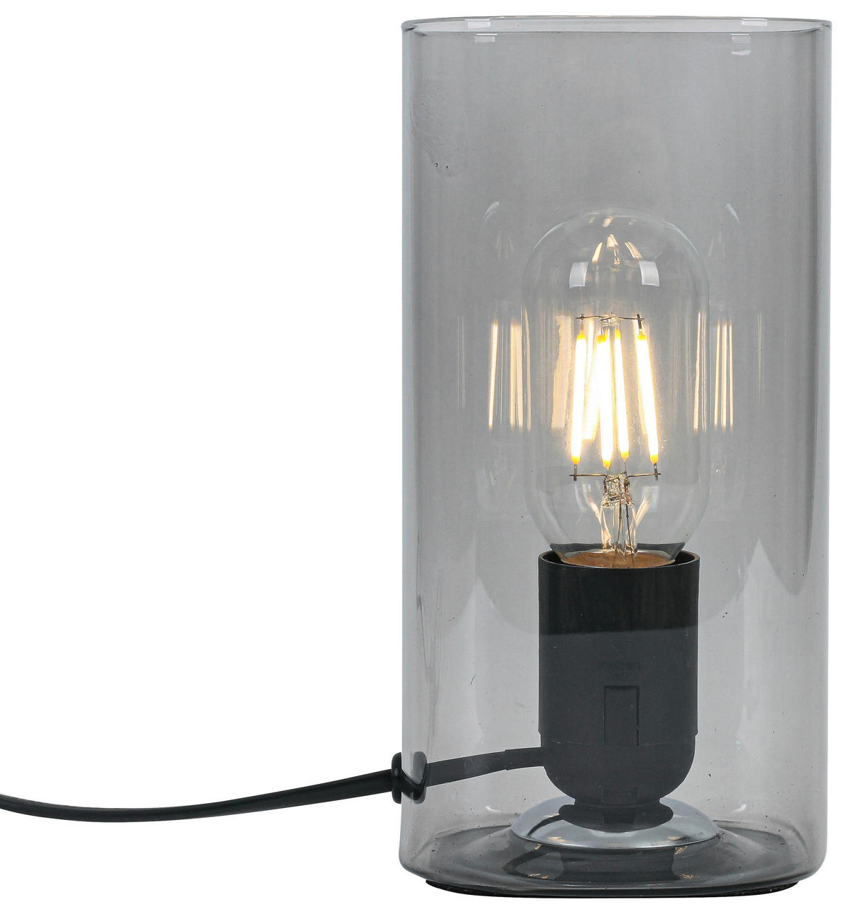 Nolo Tischleuchte Paige Rauch Glas B/H/L: ca. 9,5x20x9,5 cm E27 1 Brennstellen Paige - Rauch (9,50/9,50/20,00cm) - Nolo