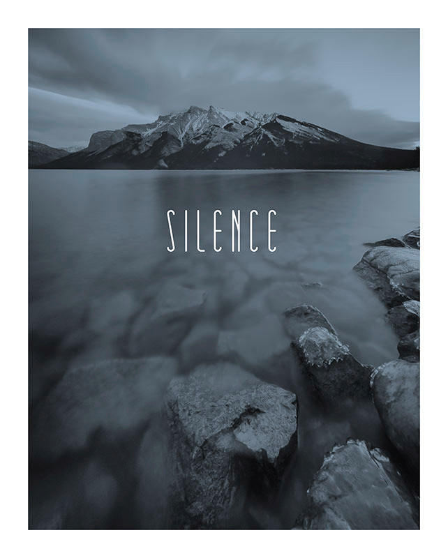 Komar Poster Word Lake Silence Steel Natur B/L: ca. 40x50 cm günstig online kaufen