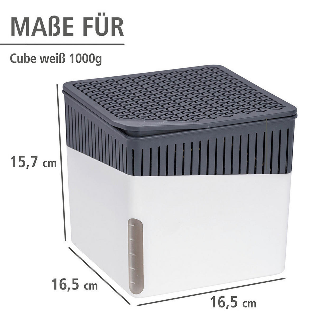 Luftentfeuchter weiß grau Kunststoff Raumentfeuchter_Cube weiß - weiß/grau (17,00/16,00/17,00cm) - Wenko