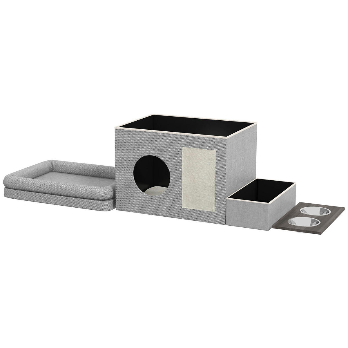 PawHut Katzen-Zubehör grau Spanplatte B/H/L: ca. 48x78x49,5 cm Katzenhöhle - grau (49,50/48,00/78,00cm) - PawHut
