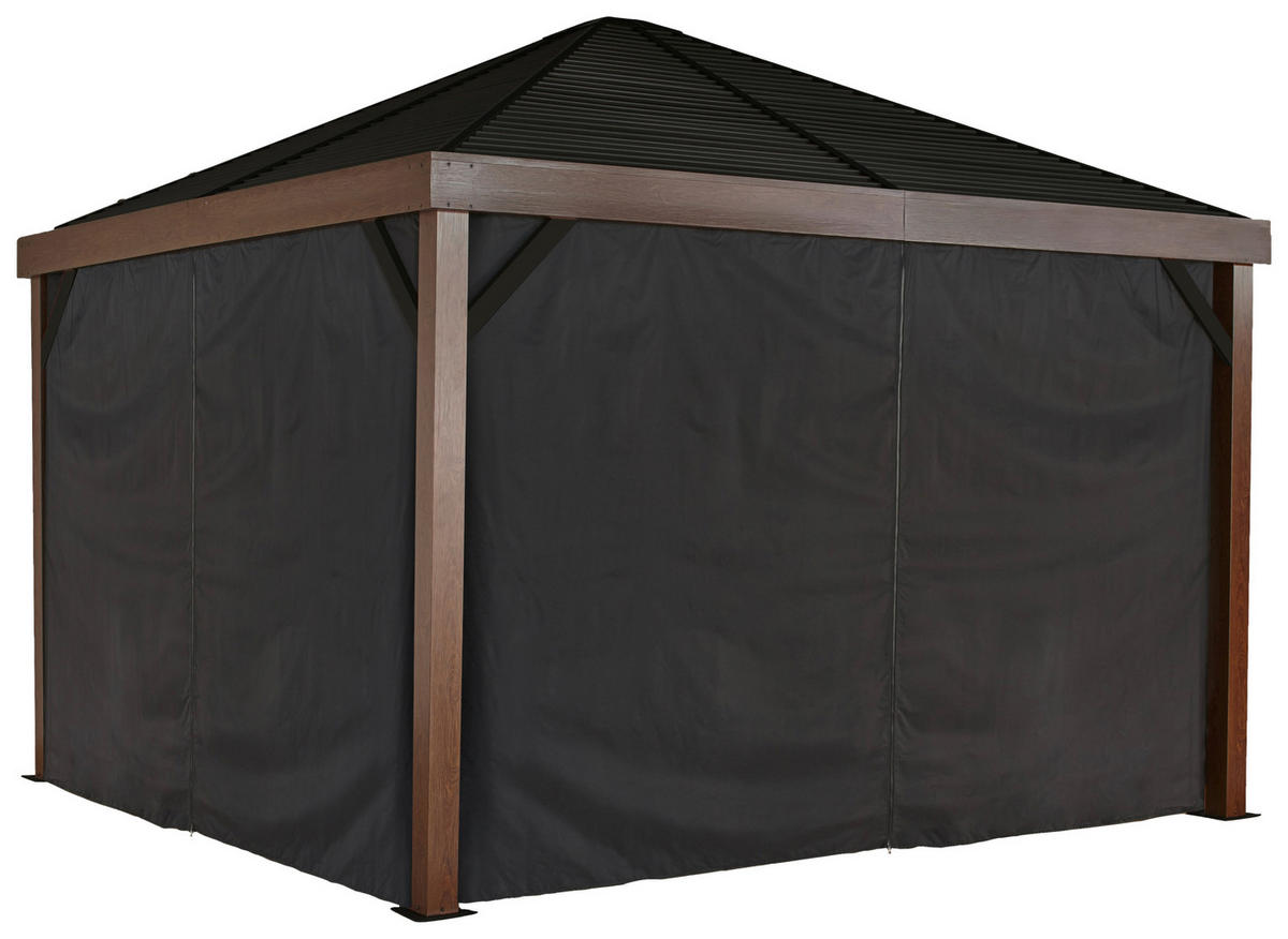 Sojag Pavillon-Vorhang-Set South Beach & Valencia schwarz Polyester South Beach & Valencia - schwarz - Sojag