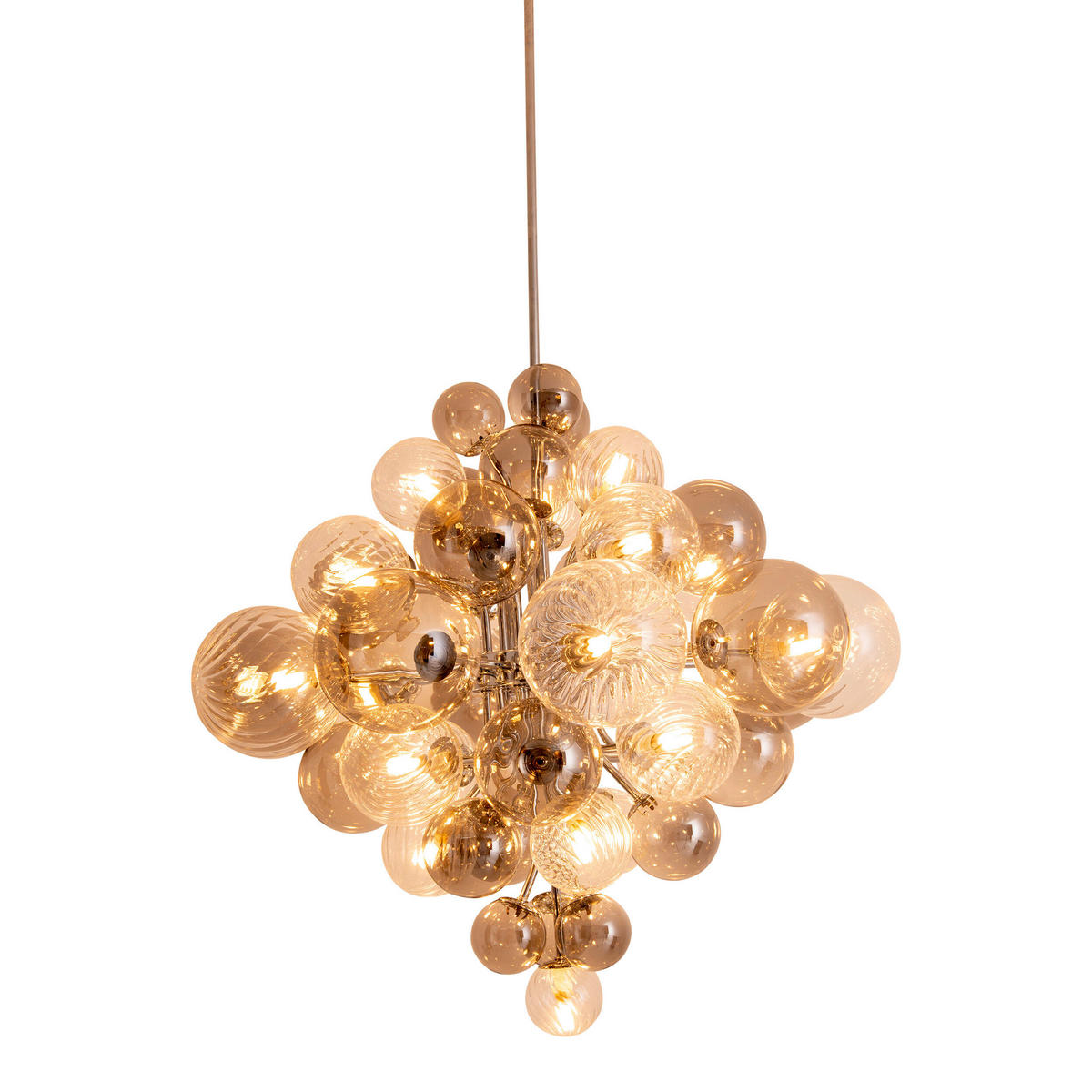 Näve Leuchten Pendelleuchte Chrom Metall Glas B/H/T/D: ca. 75x120x75x75 cm G9 20 Brennstellen SPHERE - Chrom (75,00/120,00/75,00cm) - Näve Leuchten