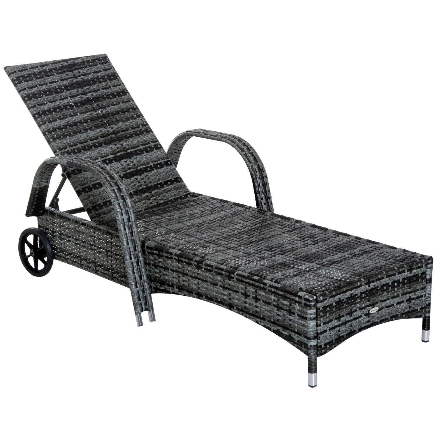 Outsunny Gartenliege grau Metall ▶...