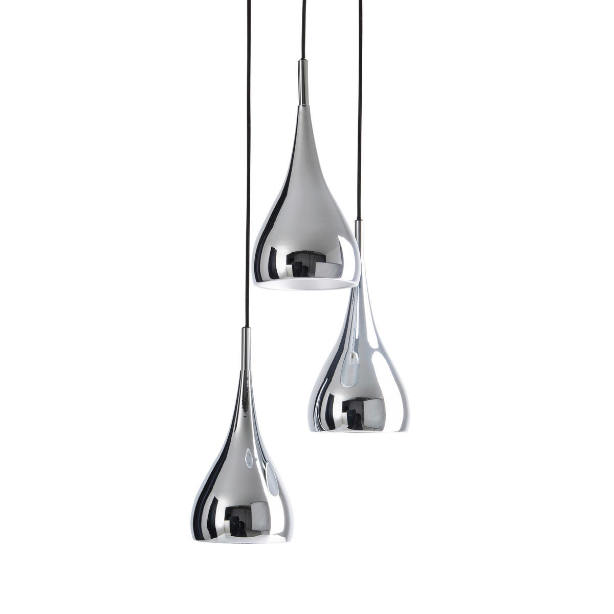 Näve Leuchten Pendelleuchte 6029242 Chrom Metall B/H/T: ca. 30x120x30 cm E27 3 Brennstellen Style - Chrom (30,00/120,00/30,00cm) - Näve Leuchten