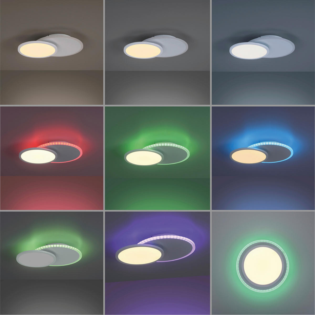 Just Light Deckenleuchte PN11662-16 Arenda weiß Aluminium Kunststoff Eisen B/H/L: ca. 33x8x45 cm Arenda - weiß (45,00/33,00/8,00cm) - Just Light