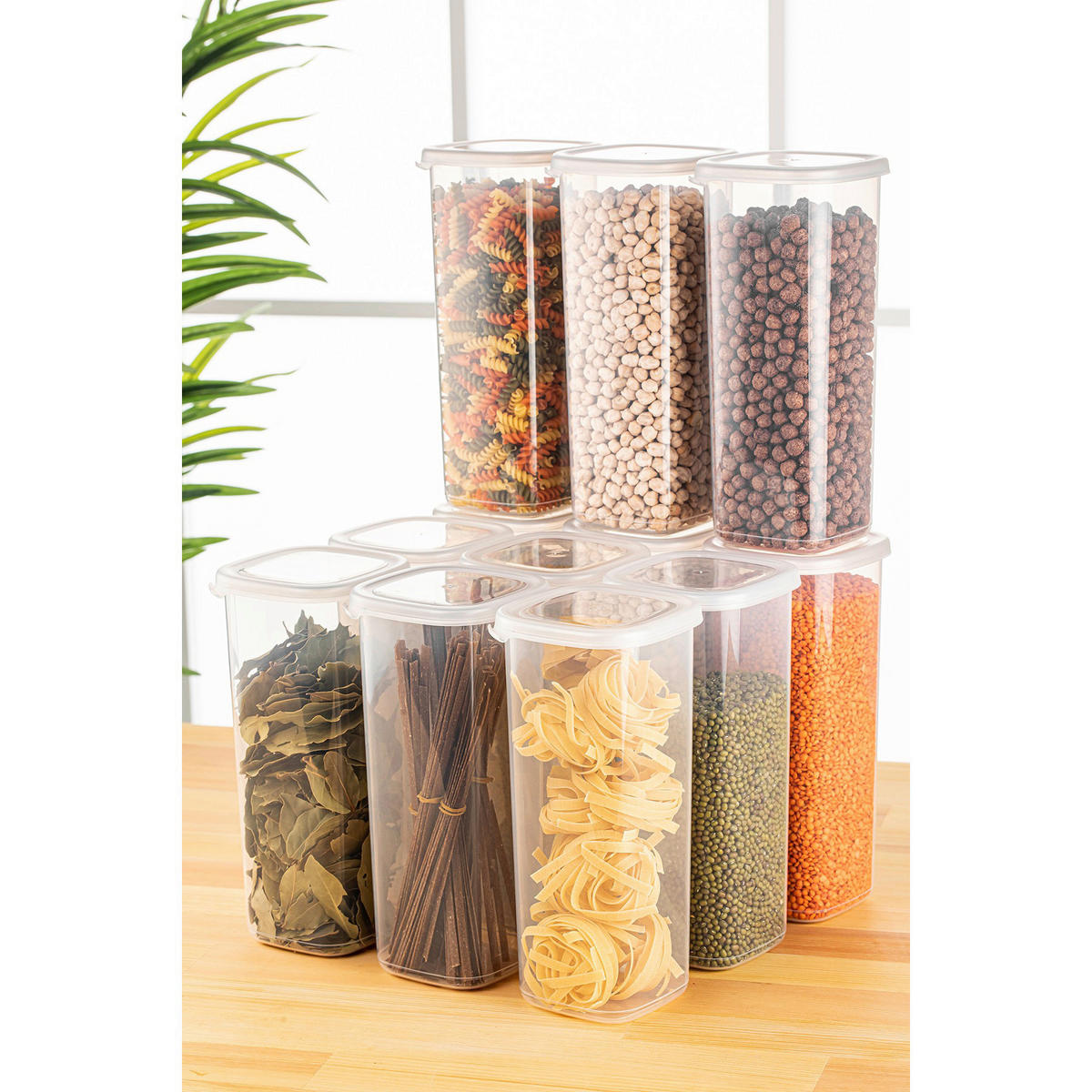 HermiaConcept Vorratsdosenset 12-tlg. weiß B/H/T/L/D: ca. 10x24,5x10x10x10 cm 12-tlg. - weiß (10,00/10,00/24,50cm) - HermiaConcept