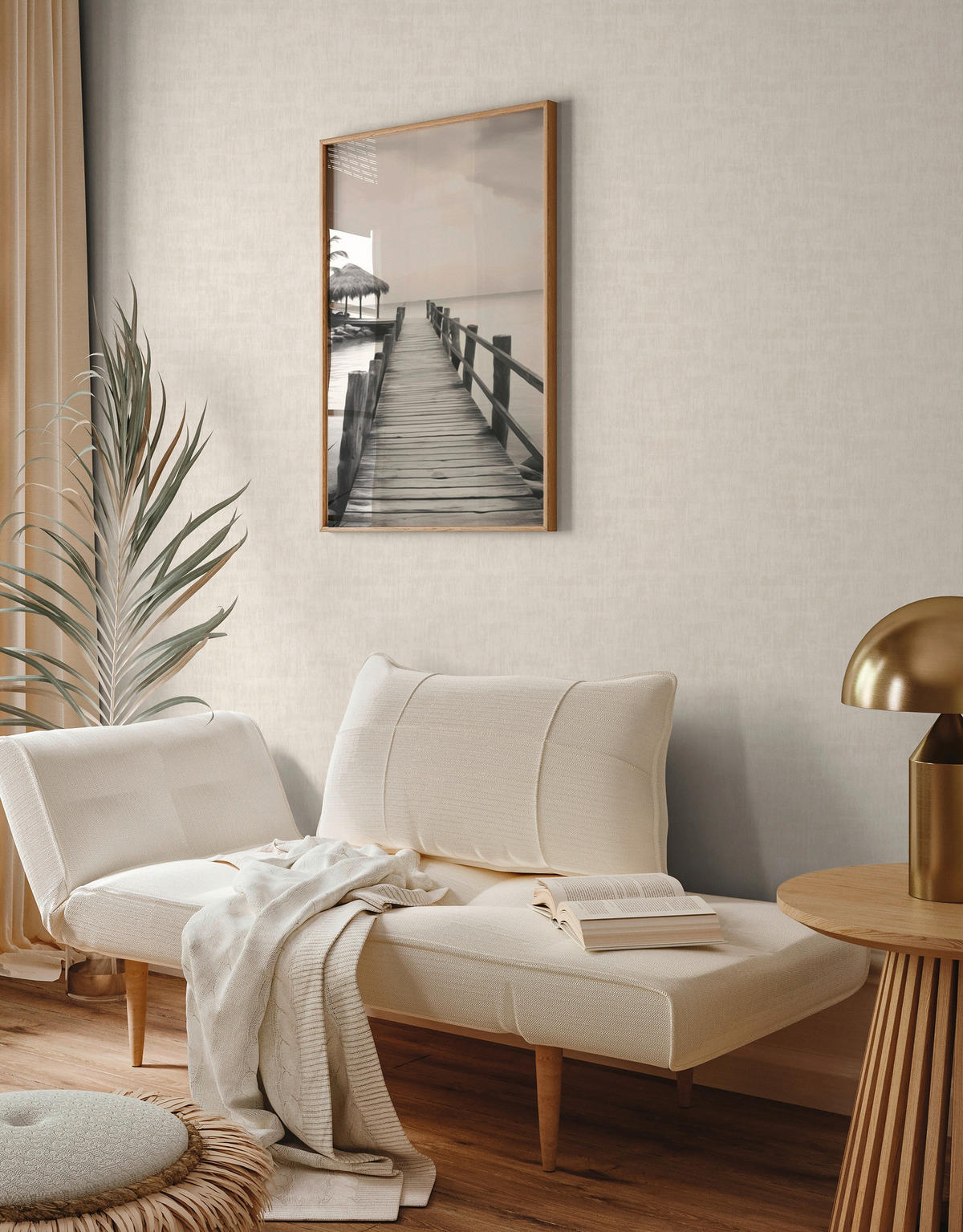 A.S.Creation Vliestapete creme beige B/H/D: ca. 53x1005x9,1 cm Vliestapete - beige/creme (9,10/1005,00cm) - A.S.Creation